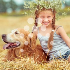Golden Retriever y su dueÃ±a