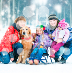 Familia en la nieve